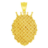 14k Yellow Gold Solid Diamond Cut Lion Head Pendant 1.7" 7.7 grams