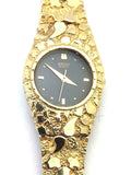 14k Yellow Gold Nugget Wrist Watch with Seiko Watch 7"-7.5" 37.2 grams