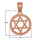 14k Rose Gold Solid Jewish Star of David Charm Pendant 1.2g - Rose