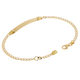 Italian 14k Two Tone Gold Engravable Baby Kids Cuban ID Bracelet 6-7" 2.5 grams