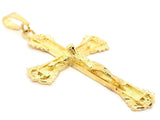 10k Yellow Gold 3D Jesus Christ Crucifix Cross Charm Pendant 6.1 grams