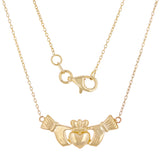14k Yellow Gold Irish Claddagh Pendant Necklace 20" 3.1 grams - Yellow