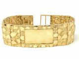 14k Yellow Gold Nugget ID Bracelet 8.5" 31mm 98.3 grams