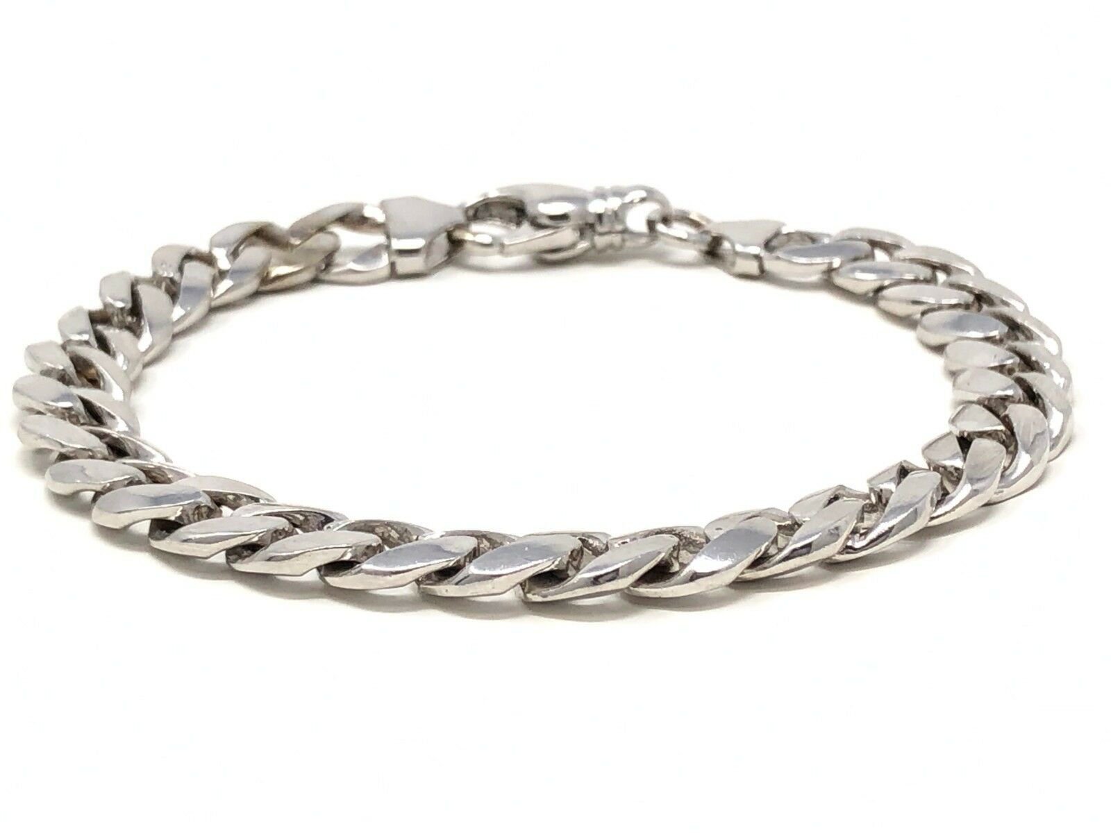 14k White Gold Miami Cuban Chain Bracelet 7.75" 8.3mm 29.5 grams