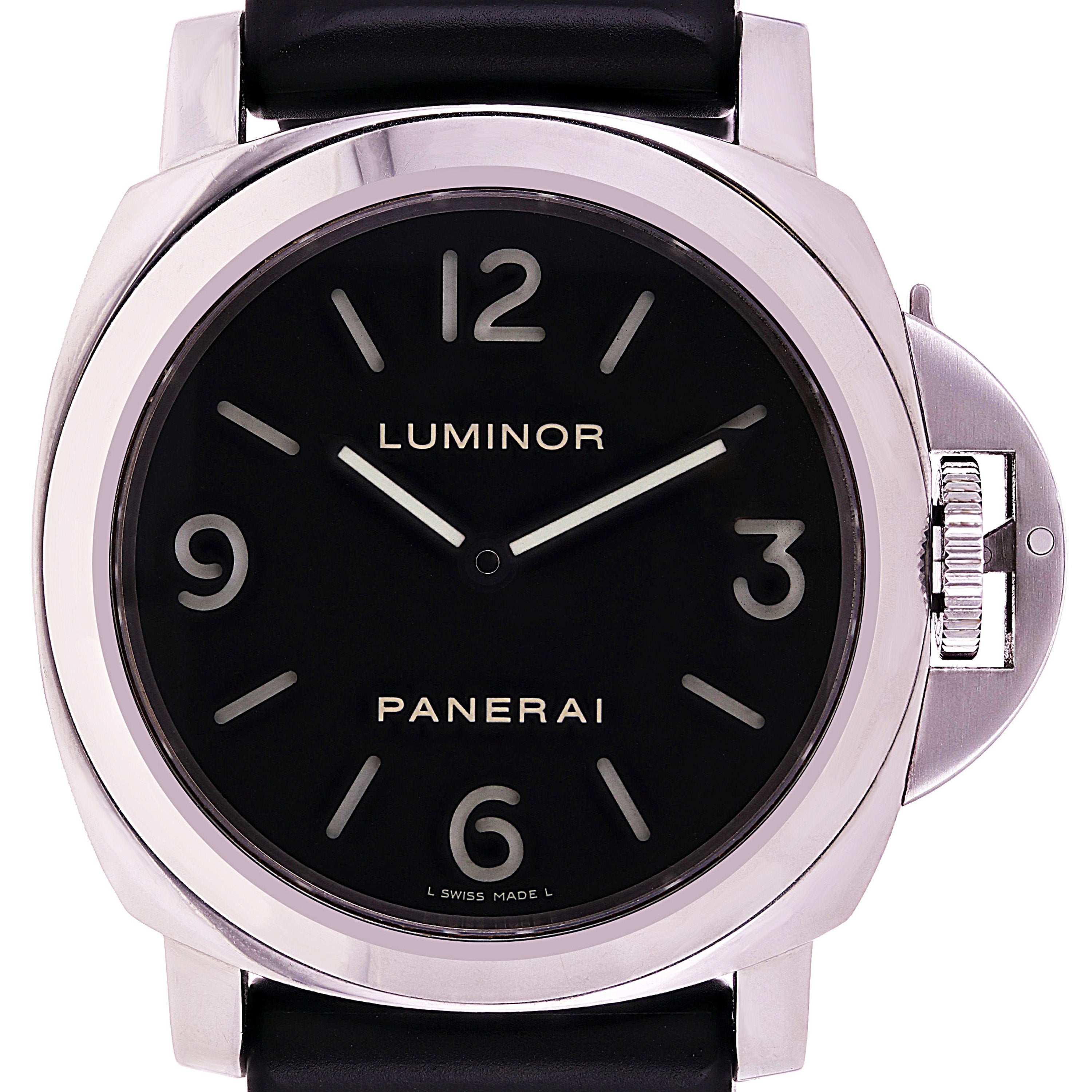 Panerai Men's Luminor Base Manual Wind Black Rubber Strap