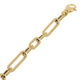 Italian 14k Yellow Gold Hollow Paper Clip Link Chain Bracelet 8" 6mm 7 grams - 8" 6mm 7 grams