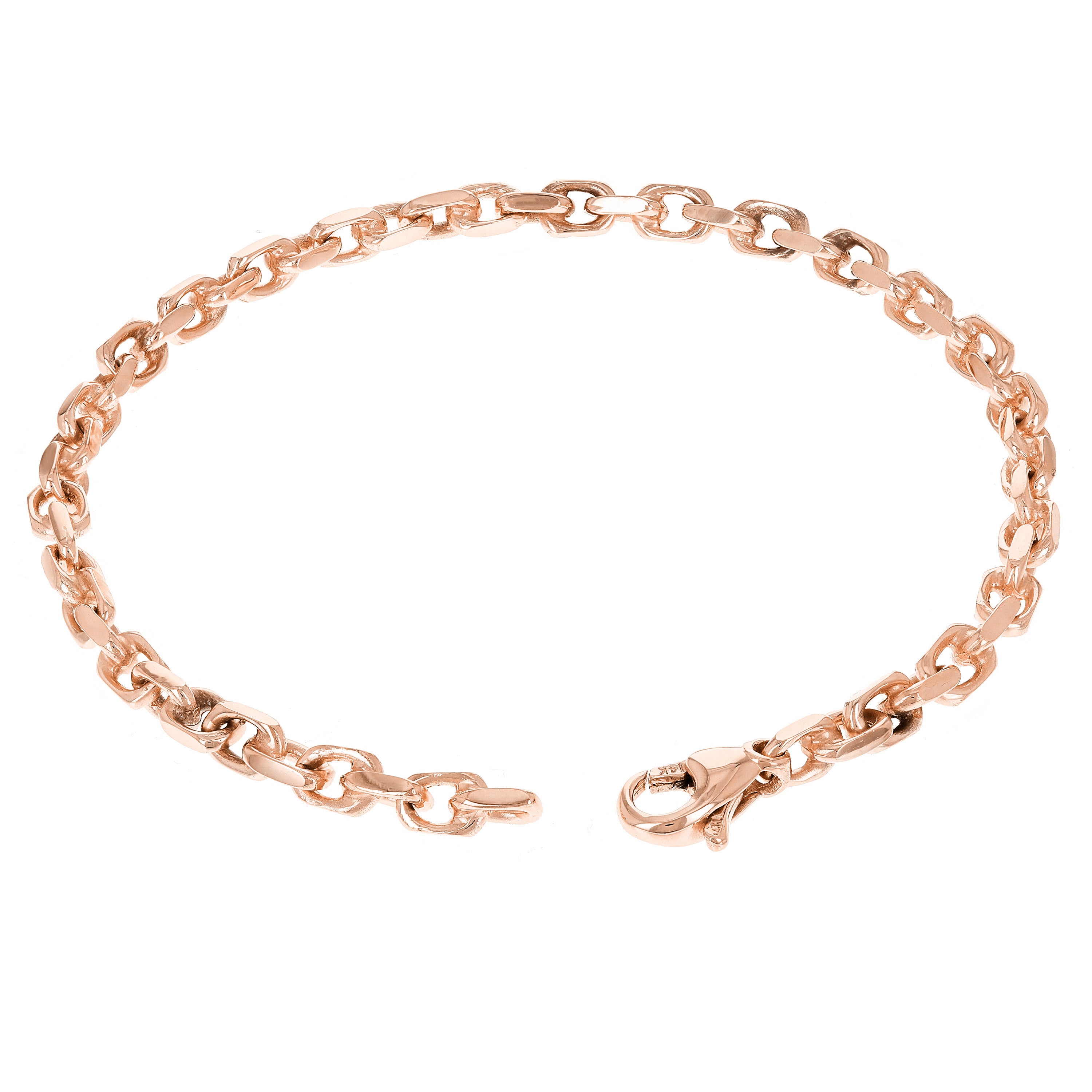 10k Rose Gold Handmade Fashion Link Chain Necklace 20" 4.5mm 33 grams - Rose,20"