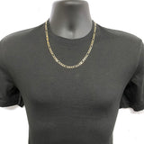 Men's Italian 14k Yellow Gold Solid Figaro Chain Necklace 22" 6.5mm 29.1 grams - 22"