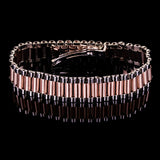 Italian Two-Tone 14k White & Rose Gold Watch Link Bracelet 8" 15.1mm 36 grams - 36 grams