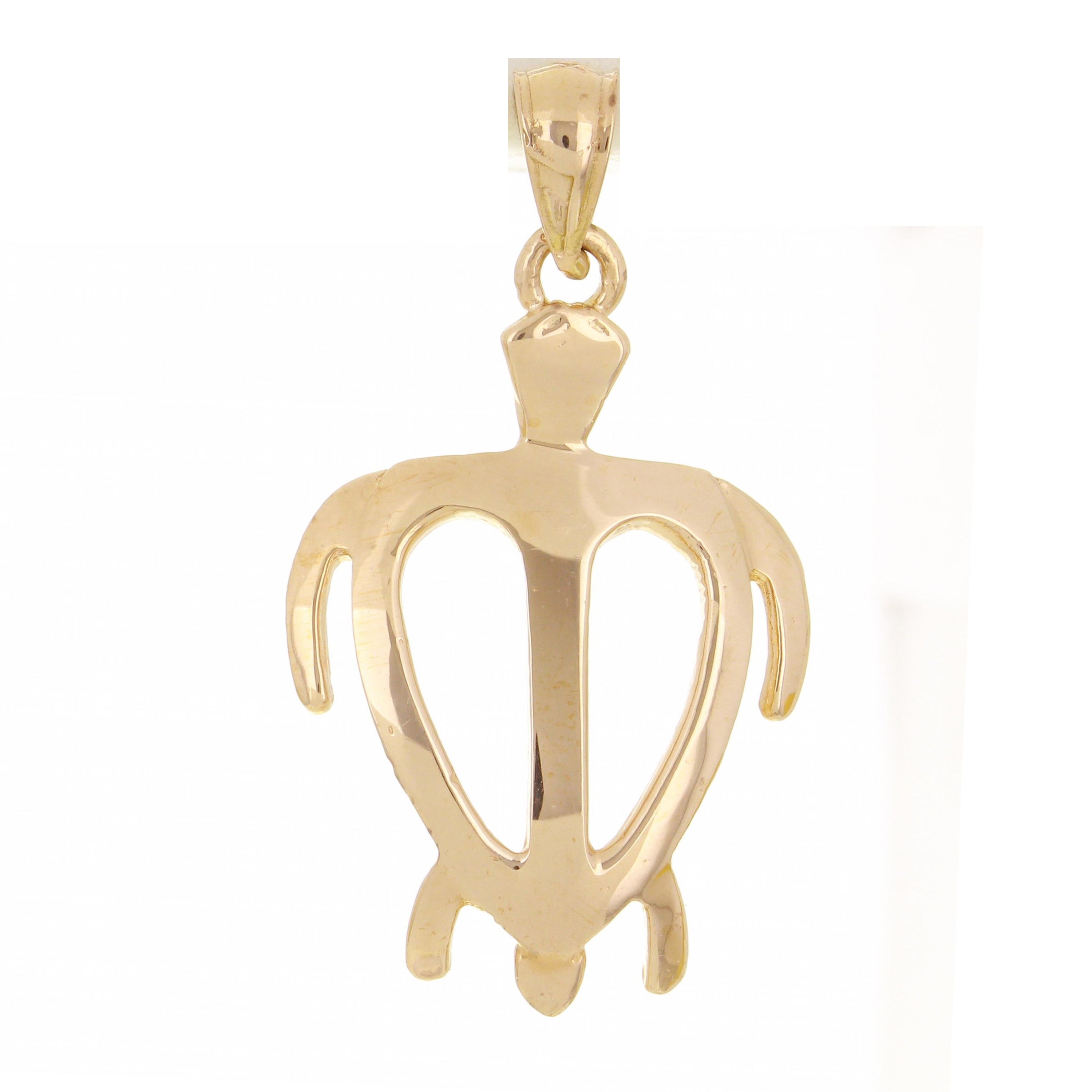 14k Rose Gold Hawaiian Sea Turtle Pendant Medium - Rose