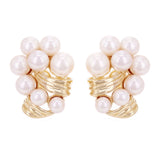 14k Yellow Gold Infinity Fresh Water Pearls Stud Earrings 19mmx15mm 6.4 grams