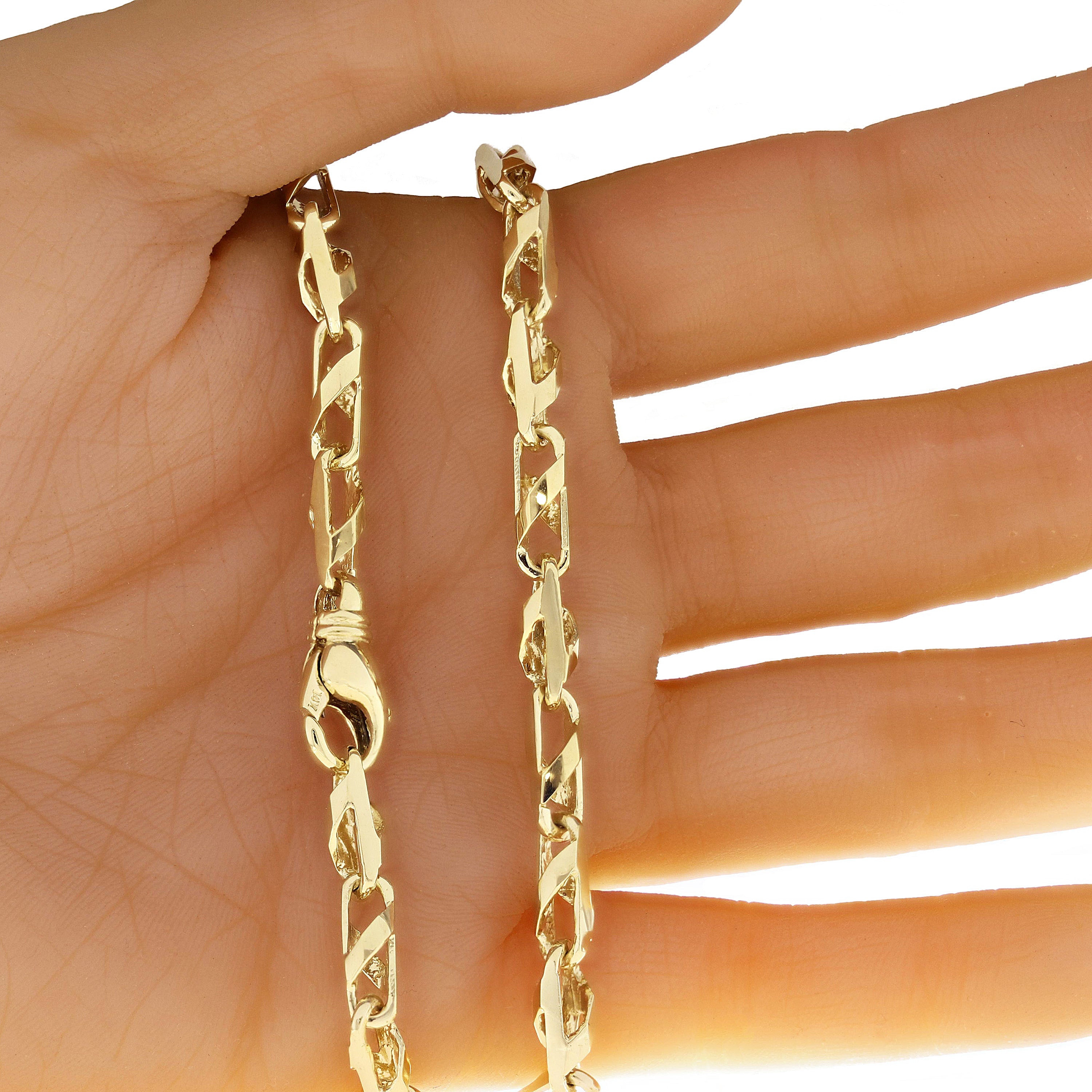14k Yellow Gold Handmade Fashion Link Necklace 30" 5.5mm 85 grams