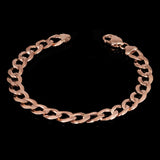 10k Rose Gold Solid Flat Cuban Curb Link Chain Bracelet 7" 9mm 13.5 grams