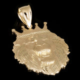 14k Yellow Gold Solid Diamond Cut Head Face Lion King Pendant 2.2" 8.6 grams - Large