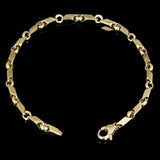 14k Yellow Gold Solid Handmade Fashion Link Bracelet 8" 4.3mm 15.1 grams