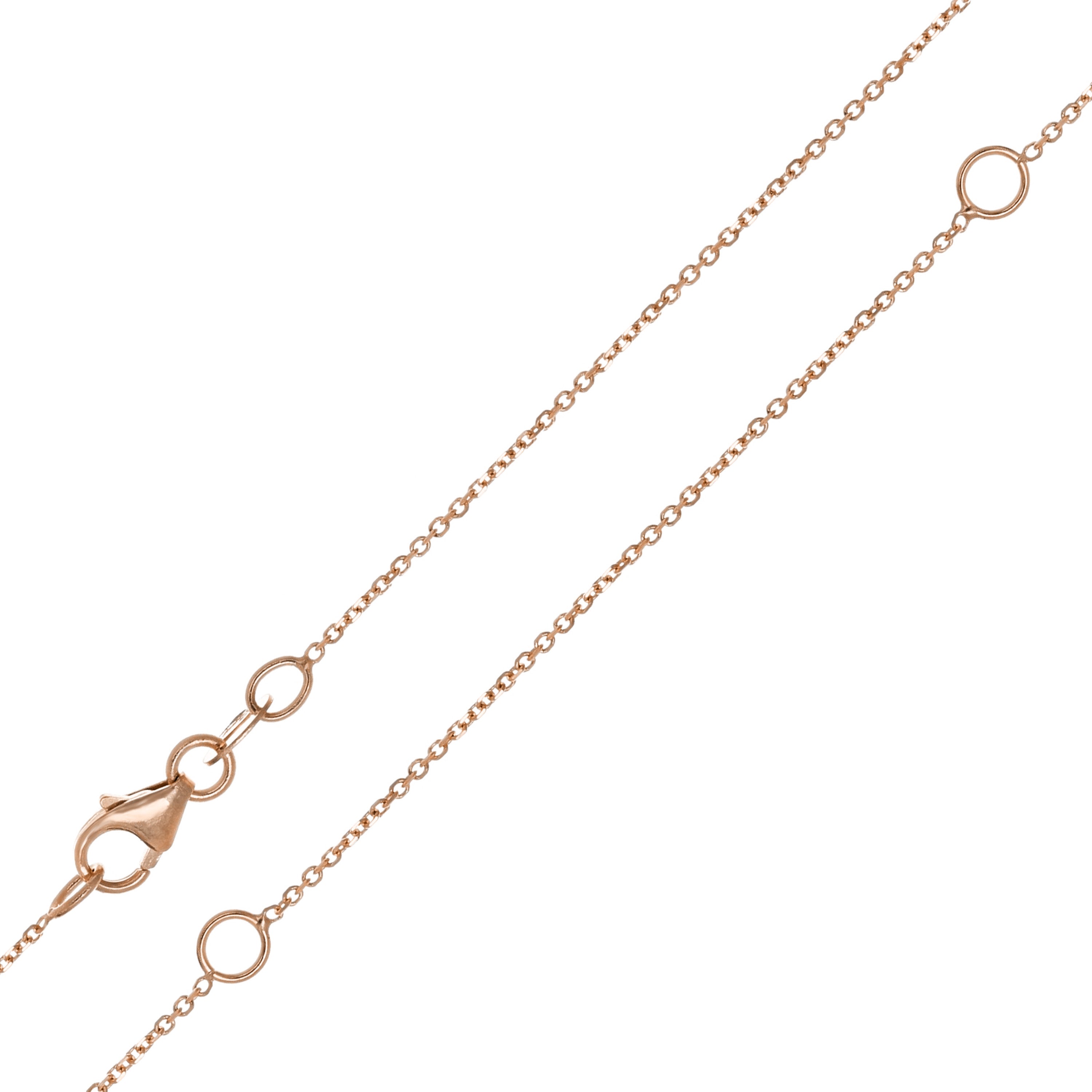 Italian 14k Rose Gold Rolo Chain Necklace Adjustable 16-20" 1mm - 1.7 grams - 1.0 mm