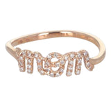 14k Rose Gold Diamond Mom Ring Size 7 - Rose