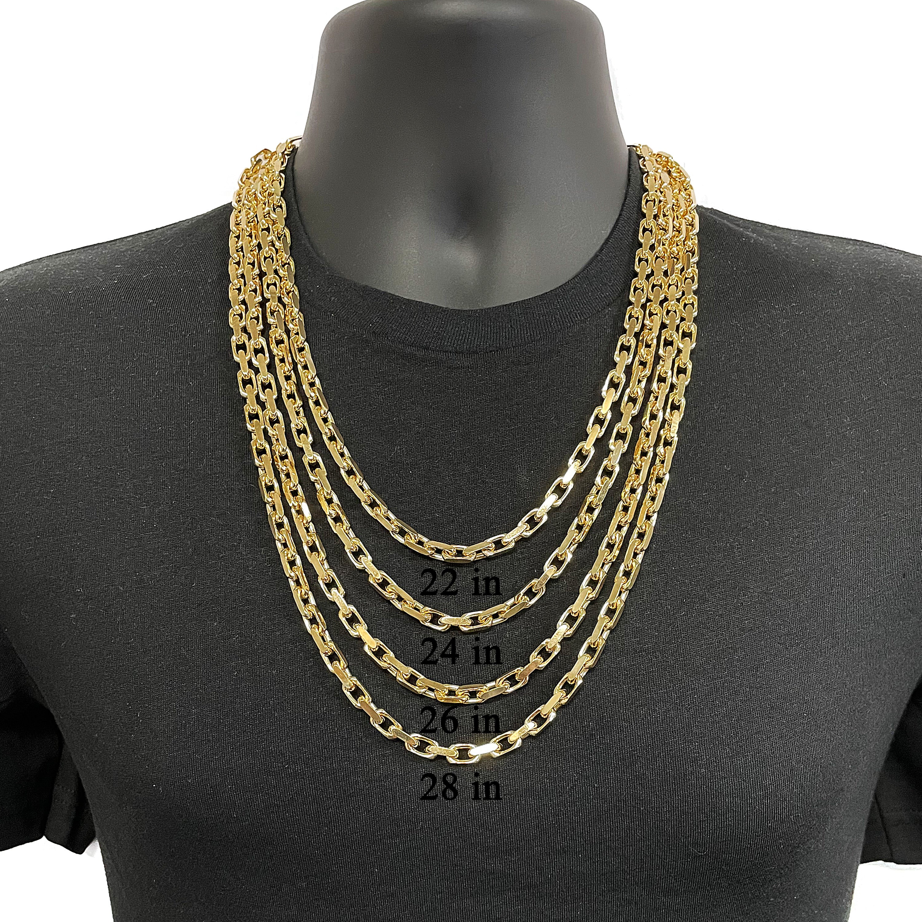 Italian 14k Yellow Gold Solid Heavy Link Chain Necklace 22" 5.5mm 80.6 grams - 5.5mm 22"