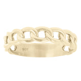 14k Yellow Gold Cuban Link Ring Chain Stackable Ring Band Size 9 3.6 grams - Yellow