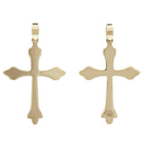 14k Yellow Gold Solid Thin Flared Cross Pendant 1.3 grams