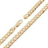 14k Yellow Gold Solid Curb Cuban Link Chain Bracelet 7" 8mm 20.8 grams - 7"
