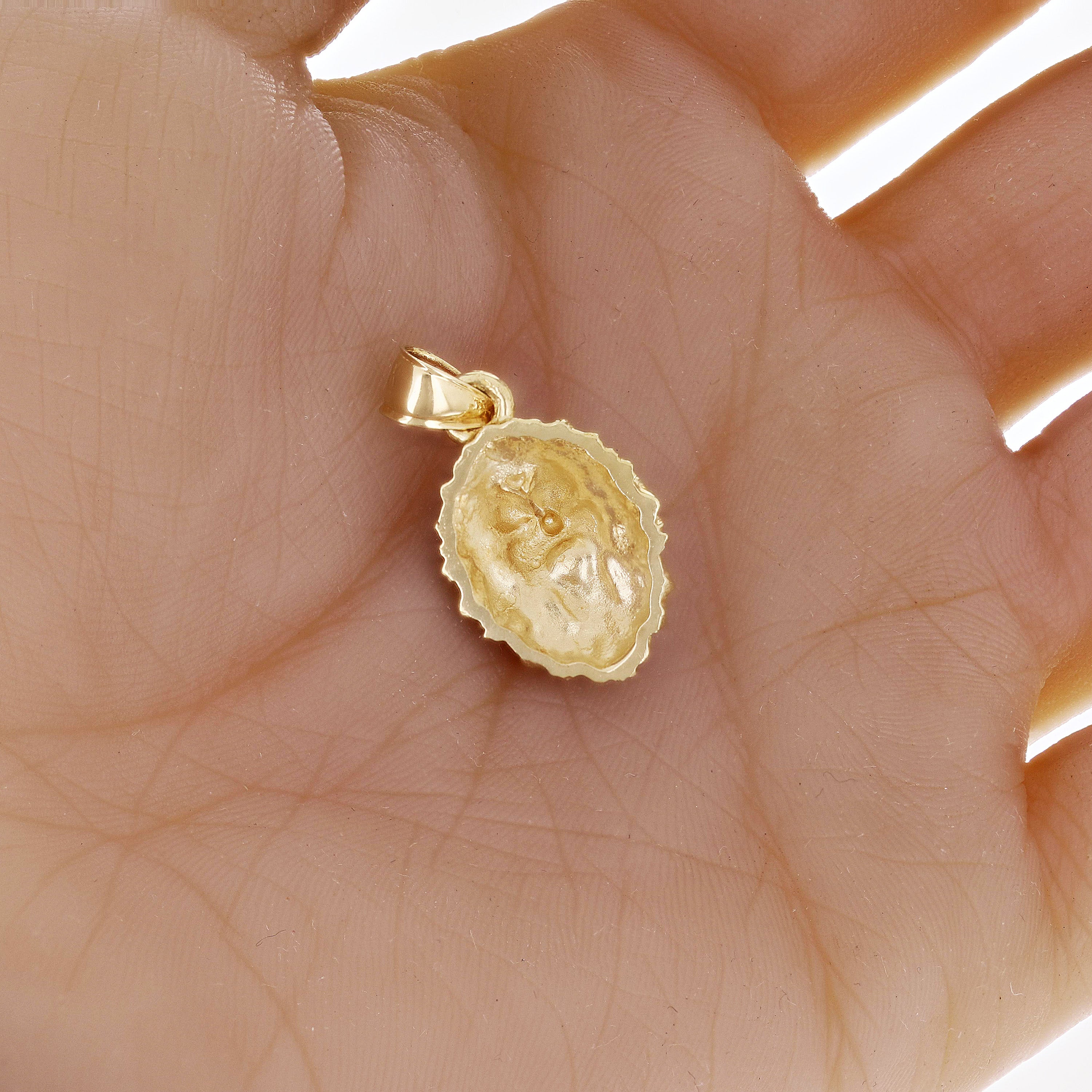 14k Yellow Gold 3D Lion Head Charm Pendant 1.1" 5 grams