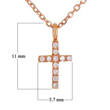 14k Rose Gold 0.04ctw Diamond Cross Pendant Small Religious Charm