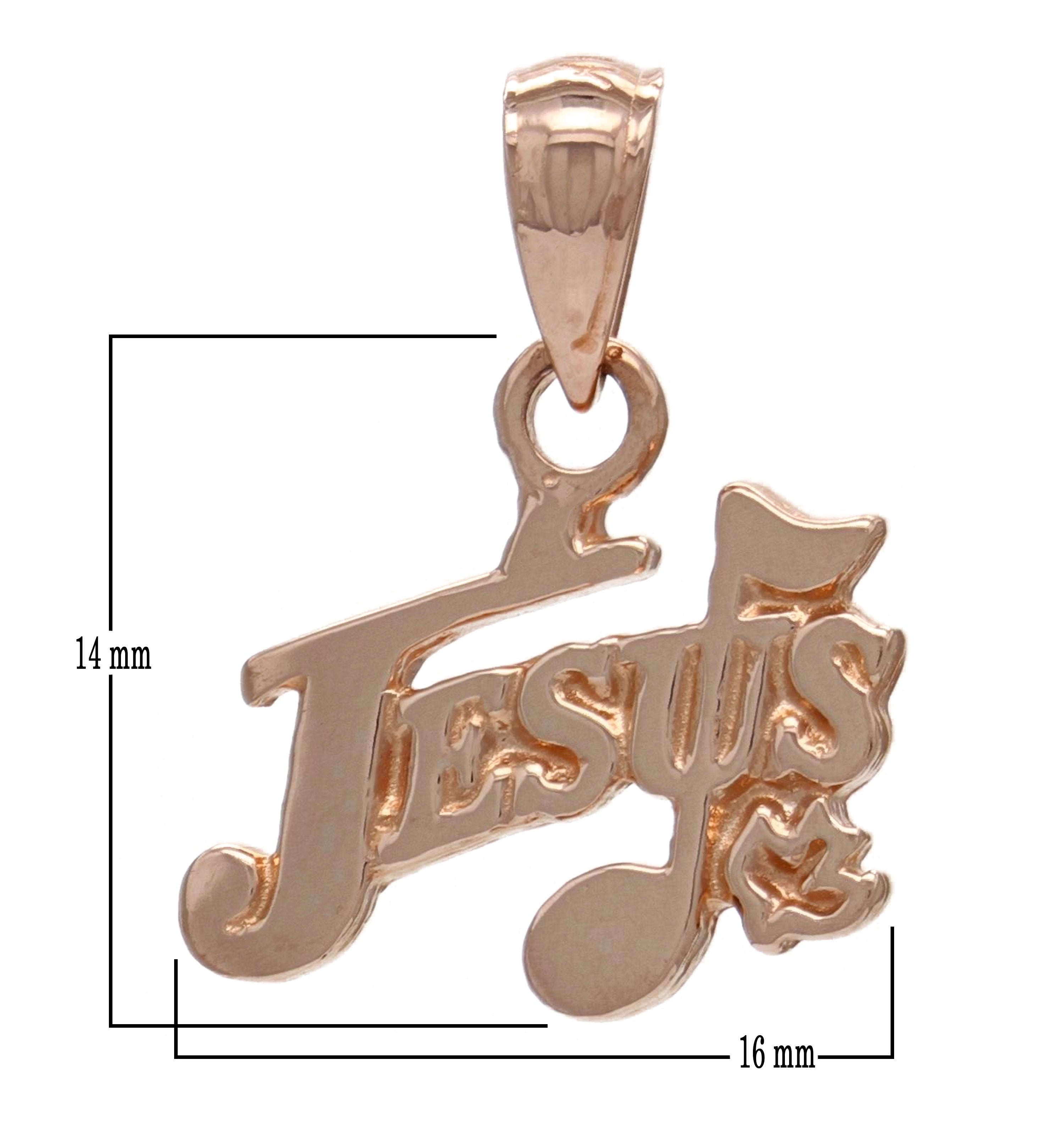 14k Rose Gold Dove Jesus Music Note Charm Pendant 1.8 grams - Rose
