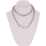 14k White Gold Handmade Fashion Link Necklace 20" 5.5mm 41 grams