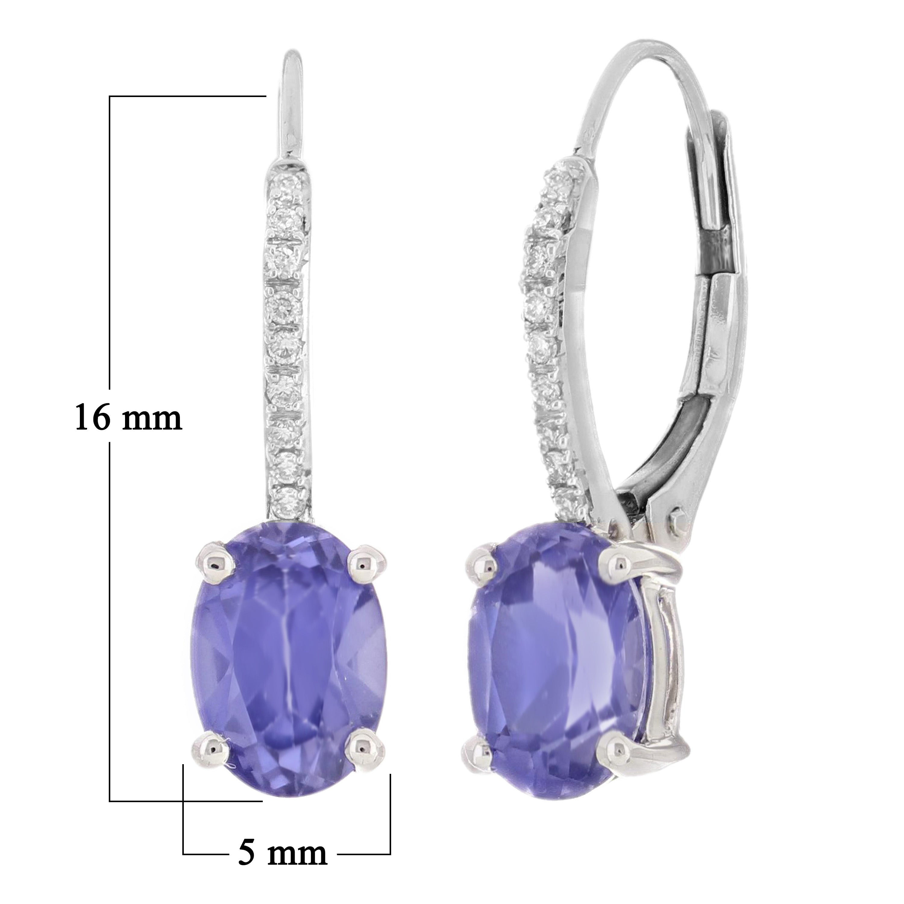 14k White Gold Created Sapphire & Diamond Accent Huggie Hoop Dangle Earrings