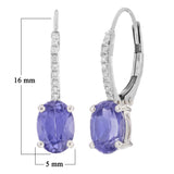 14k White Gold Created Sapphire & Diamond Accent Huggie Hoop Dangle Earrings
