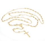 Italian 14k Yellow Gold Miraculous Medal Rosary Chain Necklace 24" 3mm 7.7 grams