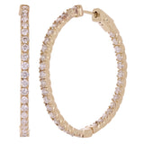 14k Yellow Gold 2.10ctw Diamond Inside Out Hoop Earrings