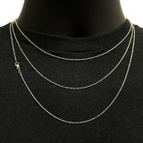 Italian 14k Yellow Gold Solid Raso Chain Necklace 0.9mm 16" 2.3 grams - 16" 2.3 grams