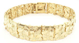 14k Yellow Gold Nugget Bracelet Adjustable 8" - 8.5" 15.5mm 41.7 grams