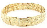 10k Yellow Gold Nugget Bracelet 7"-7.5" 15.5mm 31.5 grams