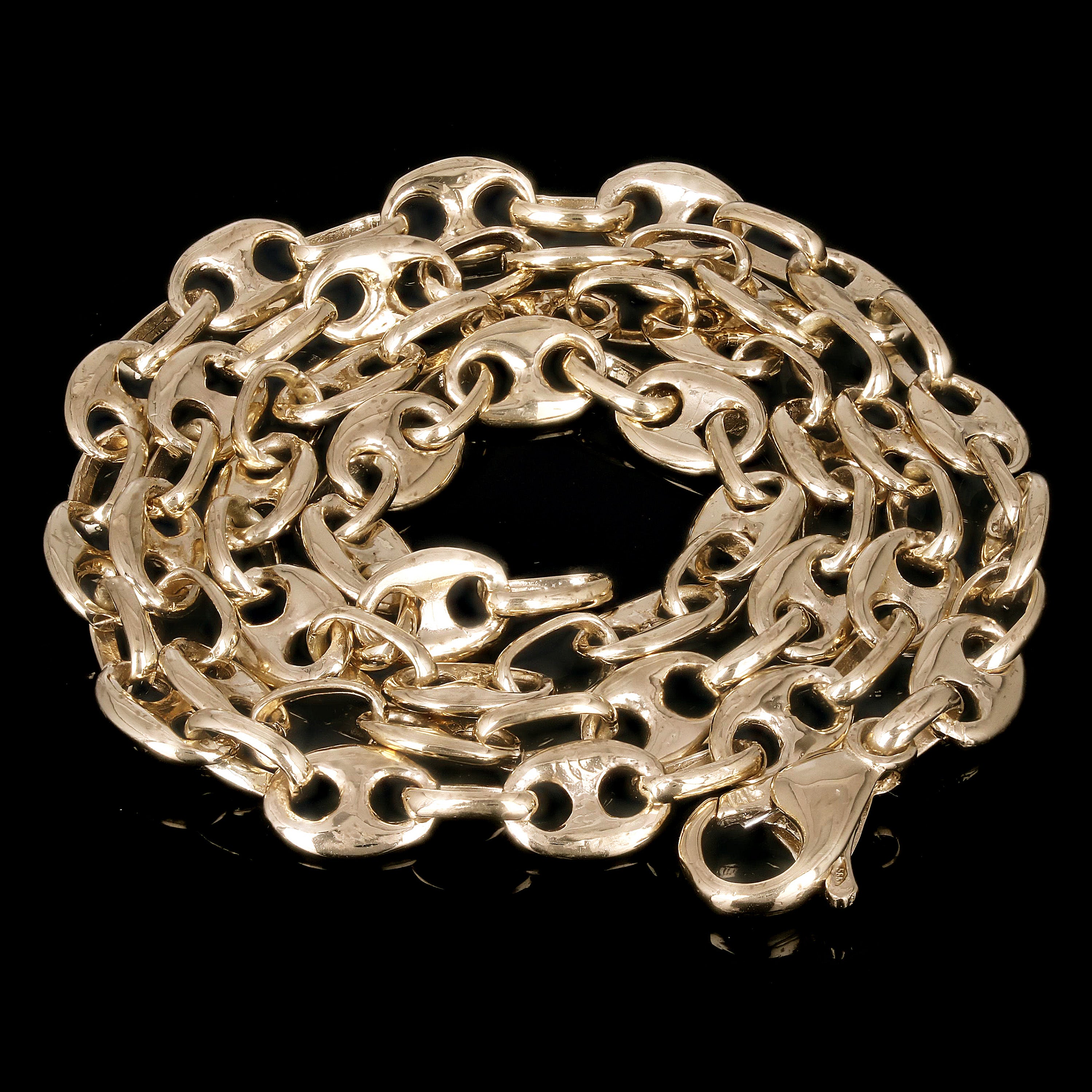 10k Yellow Gold Solid  Mariner Anchor Link Chain Necklace 20" 6.4mm 23.5grams - 20"