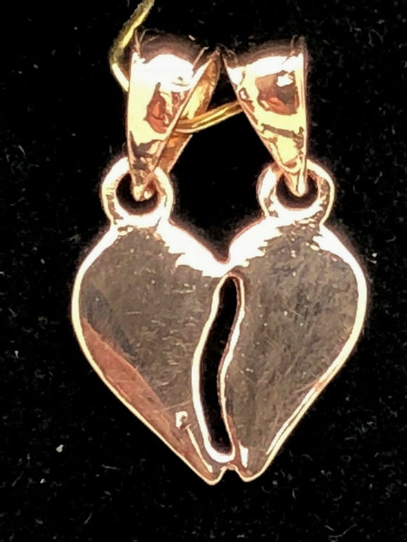 14k Rose Gold High Polished Breakable Heart Charm Pendant 1.3 grams