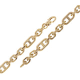 Italian 14k Yellow Gold Hollow Oval & Mariner Link Bracelet 8" 7.5mm 7 grams
