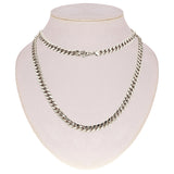 Men's 10k White Gold Miami Cuban Link Necklace 20" 8mm 71.8 grams - White,20" 71.8 grams