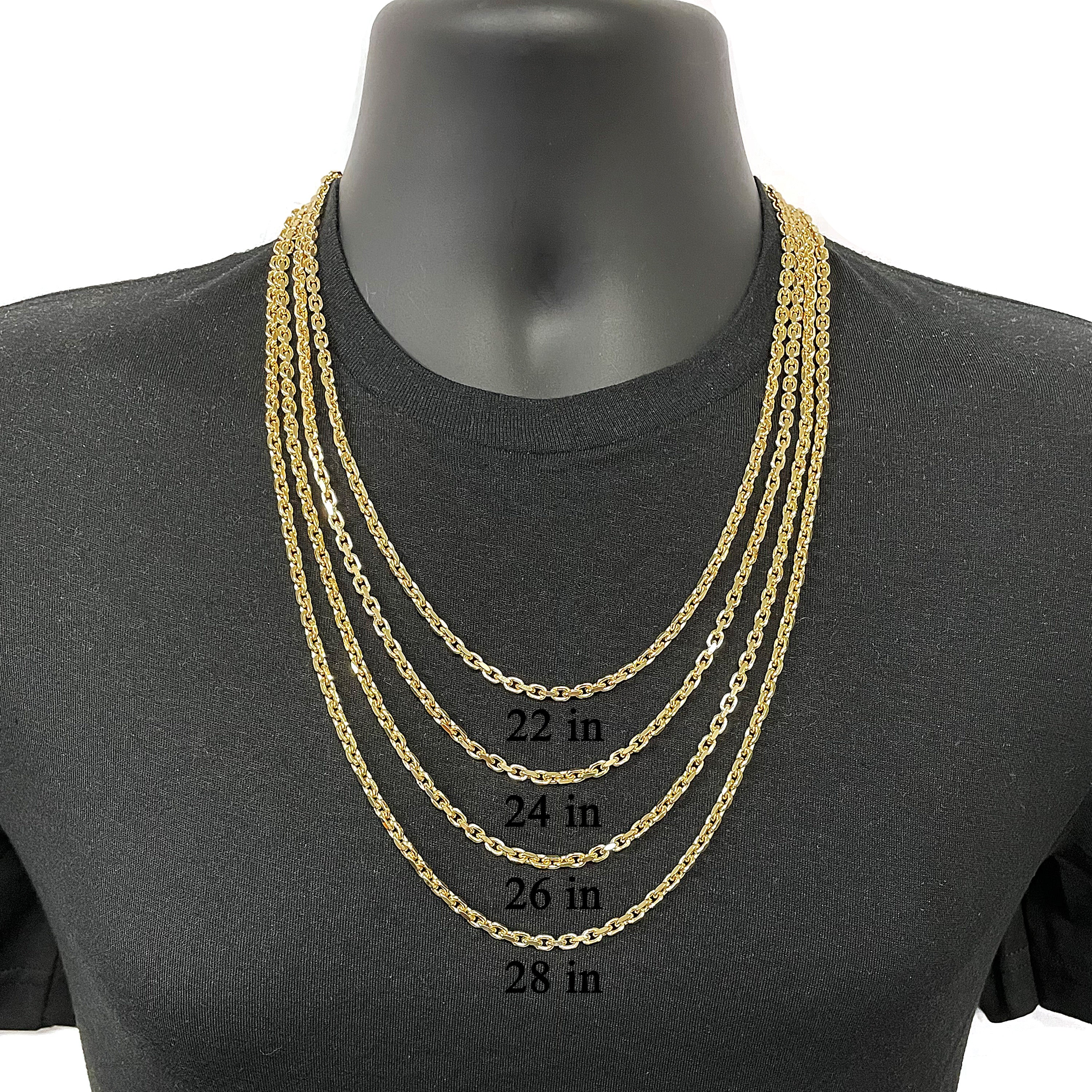 Men's Italian 14k Yellow Gold Solid Heavy Link Chain Necklace 22" 4.3mm 42 grams - 4.3mm 22"