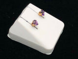 14k Yellow Gold Round Amethyst 4.15mm Stud Earrings February Birthstone