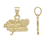 14k Yellow Gold My Heart Belongs To Jesus Charm Pendant - Yellow