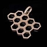 14k Yellow Gold Honeycomb Charm Pendant 27.6mm 2.1 grams