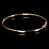 Italian 14k Yellow Gold Hollow Polish Hinged Bangle Bracelet 7" 2.5mm 2.6 grams