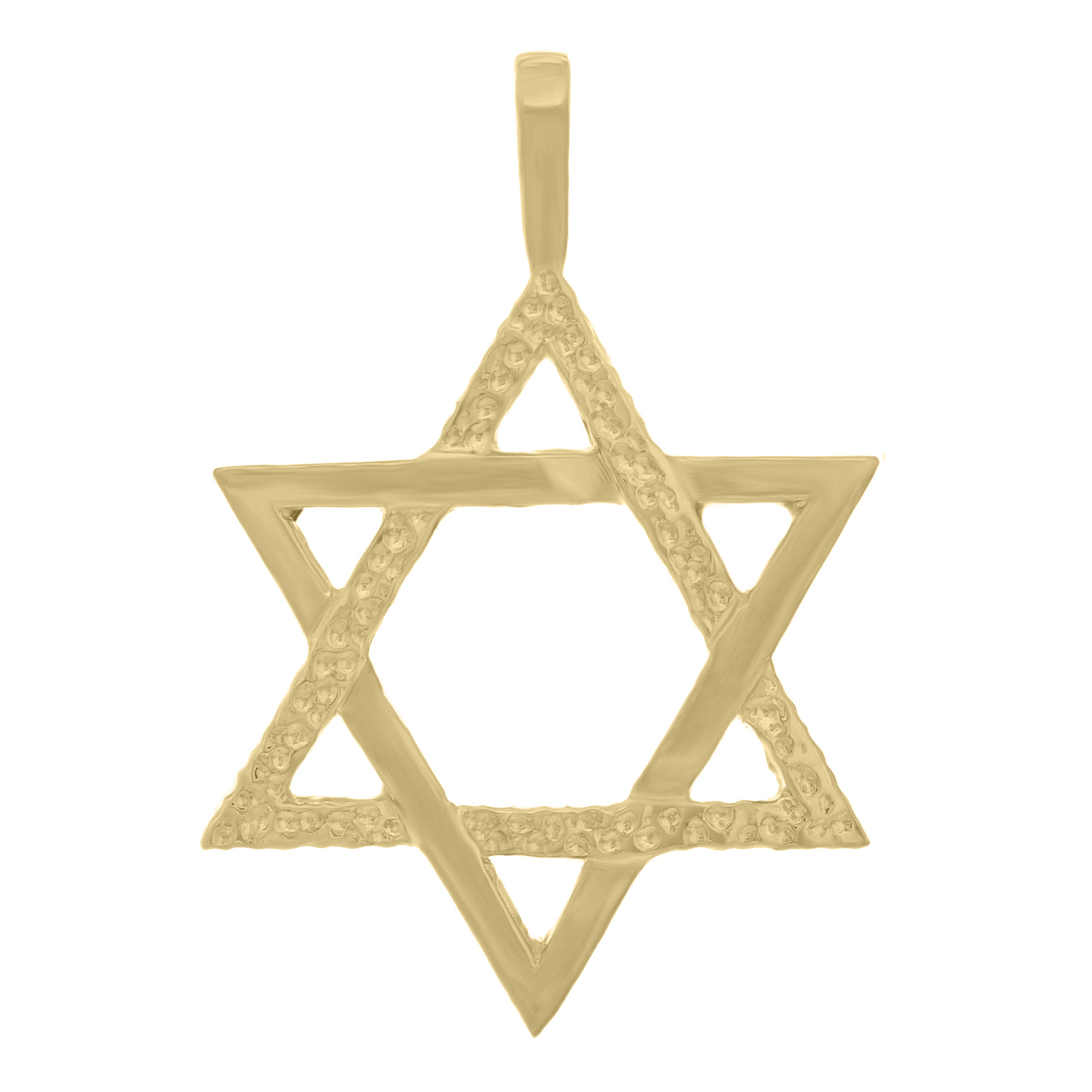 14k Yellow Gold Jewish Star of David Religious Charm Pendant 1.25" 3.6 grams - Yellow
