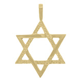 14k Yellow Gold Jewish Star of David Religious Charm Pendant 1.25" 3.6 grams - Yellow