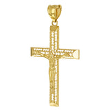 14k Yellow Gold 3D Jesus Christ Crucifix Cross Pendant 2.5" 6.1 grams