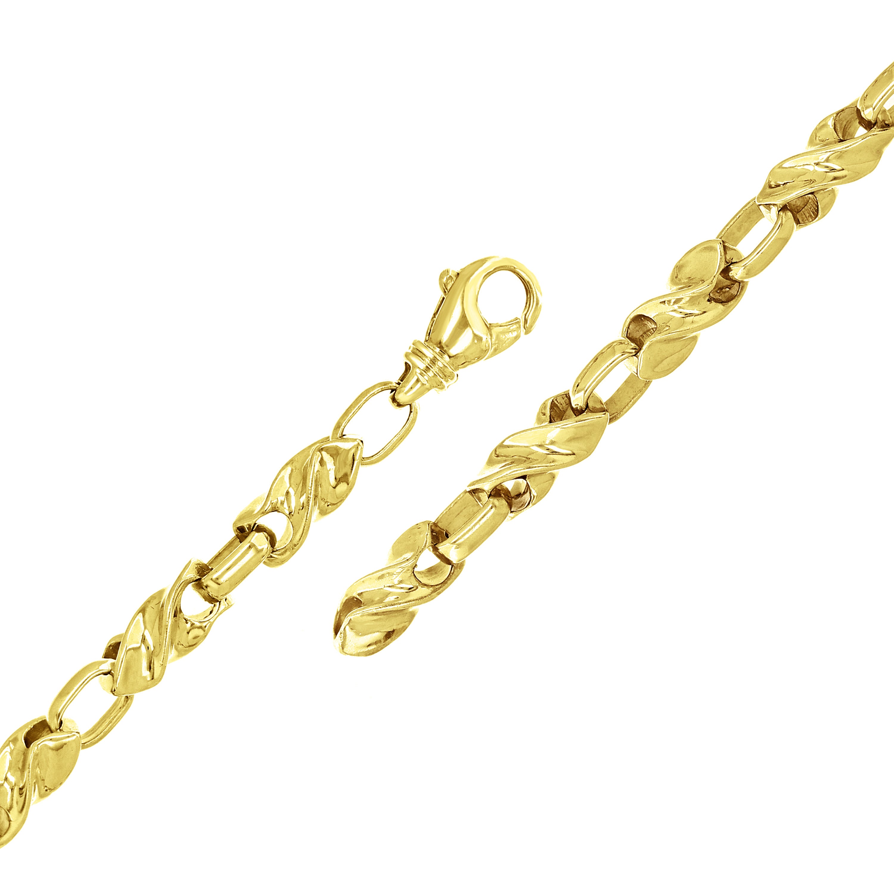 14k Yellow Gold Solid Handmade Fashion Link Bracelet 7.5" 6.5mm 31.4 grams - Yellow,0.75" 31.4 grams