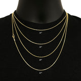 Italian 14k Yellow Gold Spiga Chain Necklace 1.1mm 16" 3grams - Yellow,1.1mm 16" 3 grams